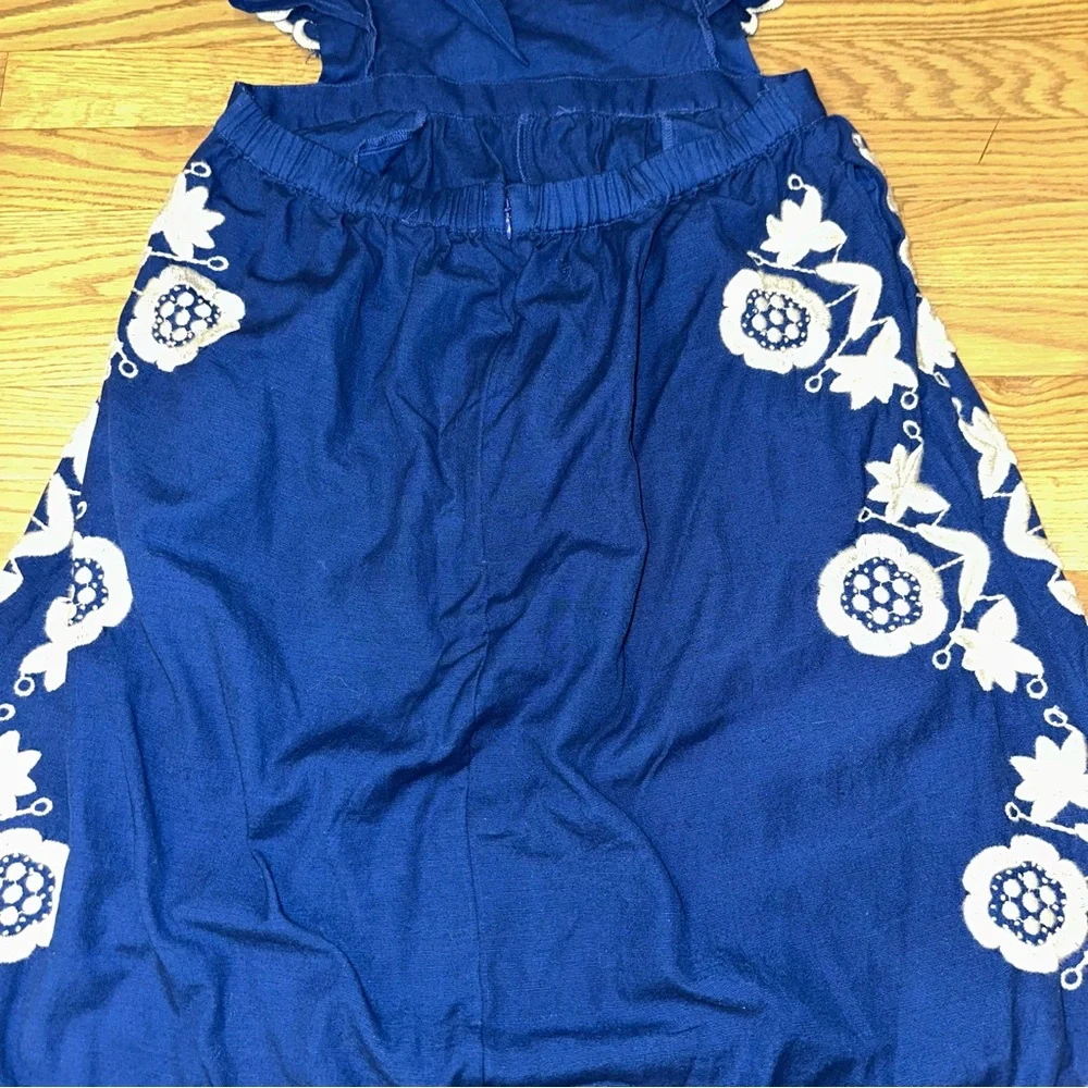 NWT SEA New York Manuela Embroidered Apron Midi Dress - Picture 7 of 10
